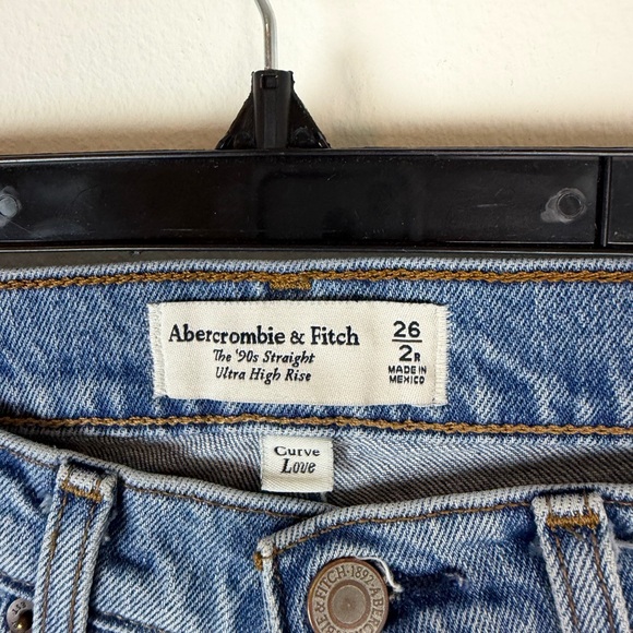 Abercrombie & Fitch The 90s Straight Ultra High Rise Jeans Curve Love Size 26 2 - Picture 5 of 7